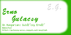 erno gulacsy business card